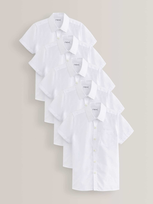 Рубашка с коротким рукавом школьная для мальчика Next M13-627, 5 шт., Белый