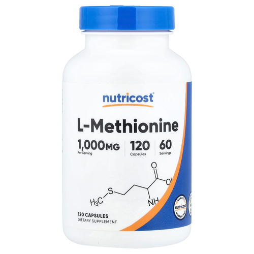 Nutricost, L-метионин, 120 капсул (500 мг в 1 капсуле)