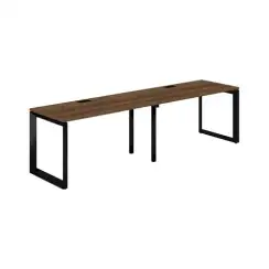 PR.225.DM.O59.BL / Рабочая станция s-b-s 2800х700х750 / профиль: 59х59 черный столешница: дуб модена