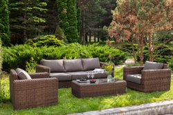 "Барселона" лаунж-зона из искусственного ротанга, цвет коричневый