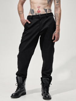 Брюки со вставкой "Коленца". Черные