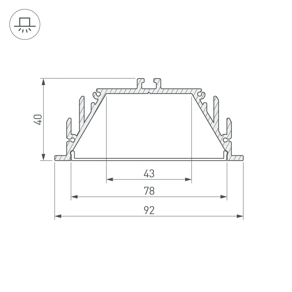 Профиль с экраном ALU-POWER-RW80F-2000 ANOD+FROST (Arlight, Алюминий) 016472
