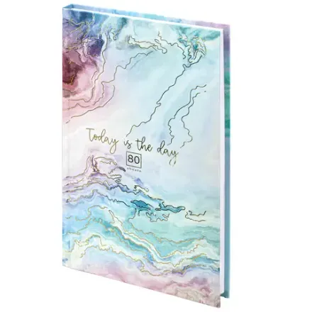 Записная книжка А5, 80л, клетка, твердая, тиснение фольгой, Staff Мрамор