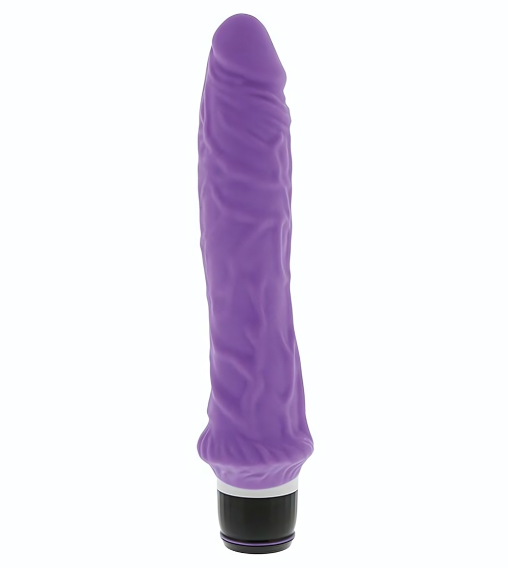 Фиолетовый вибратор-реалистик PURRFECT SILICONE CLASSIC 8.5INCH - 21,5 см. (Цвет: фиолетовый)