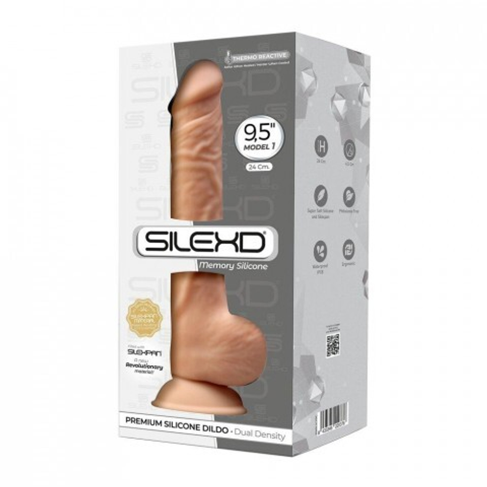 Фаллоимитатор SilexD Model 1 (24×4,5 см) с двойной плотностью светло-бежевый