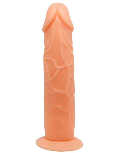 Реалистичный фаллоимитатор с венками на присоске (Цвет: телесный)