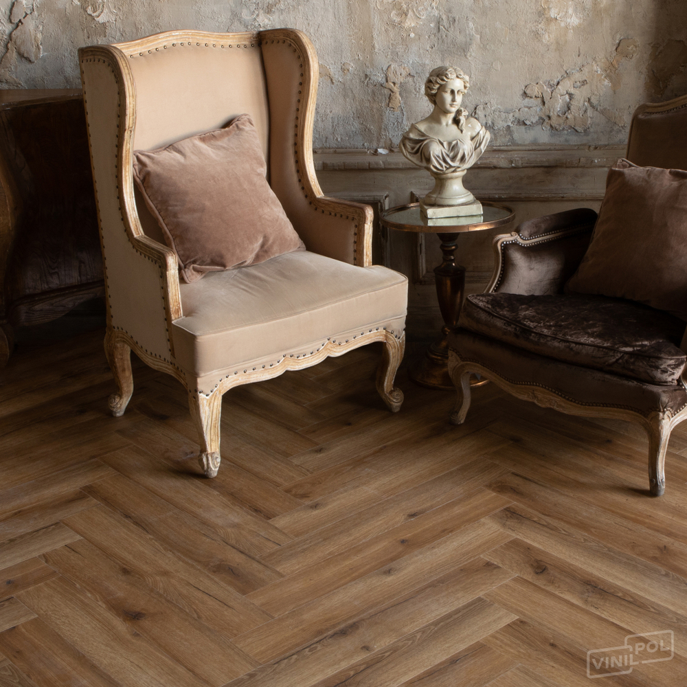 SPC ламинат VINILPOL Herringbon 9933 Паркет Франческо (1.355м2)