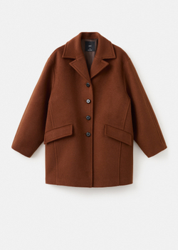 Пальто миди из смесовой шерсти с пуговицами