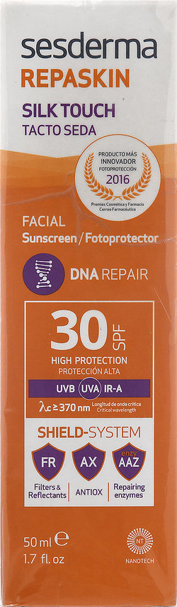 Sesderma REPASKIN SILK TOUCH Facial Sunscreen SPF 30 - Солнцезащитное средство для лица с нежностью шелка СЗФ 30, 50 мл