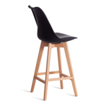 Стул барный TULIP BAR (mod. C1014H-1) / 1 шт. в упаковке пластик/дерево, 42 х 47,5 х 104 см, Black (Черный) 3010/ натуральный
