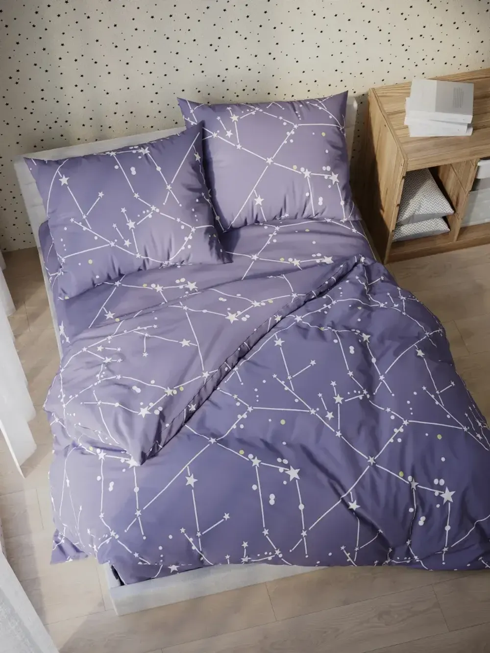 Простынь на резинке "Созвездия" 140х200 см Сказка сатин