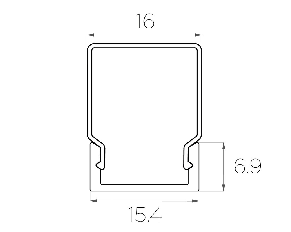 Профиль накладной алюминиевый LC-LP-0716-2 Anod