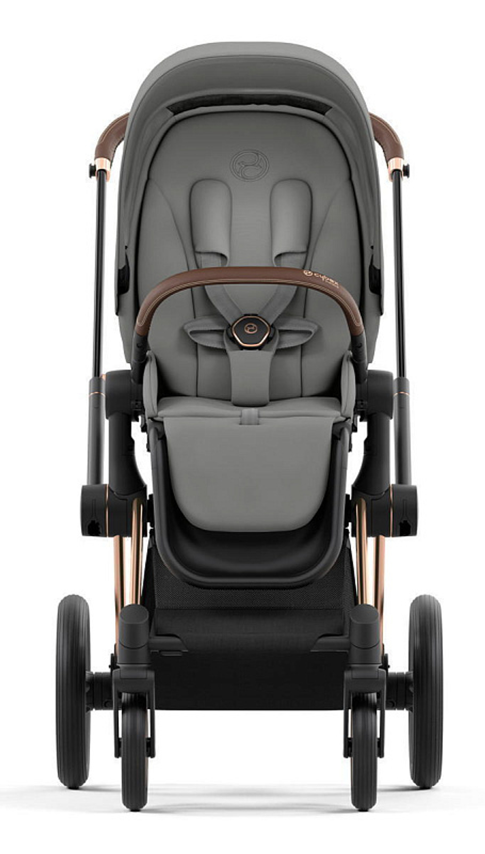 Коляска 3 в 1 Cybex Priam IV Rosegold complete и автокресло Cloud T i-Size Peach Pink Plus Mirage Grey