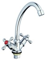 LML4-A605 двурукий смеситель для кухни на гайке эконом( уп 2шт)