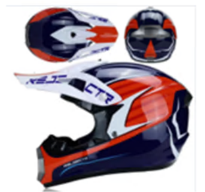 Шлем кроссовый взрослый MOTAX глянцево-синий-красный (G3)