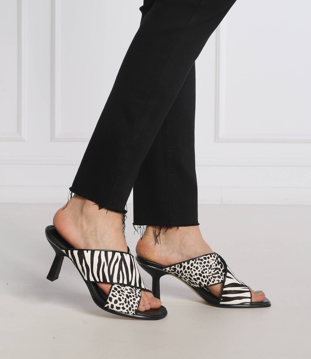 Шлепанцы кожаные gideon Michael Kors - черный(40T2GDMS1H)