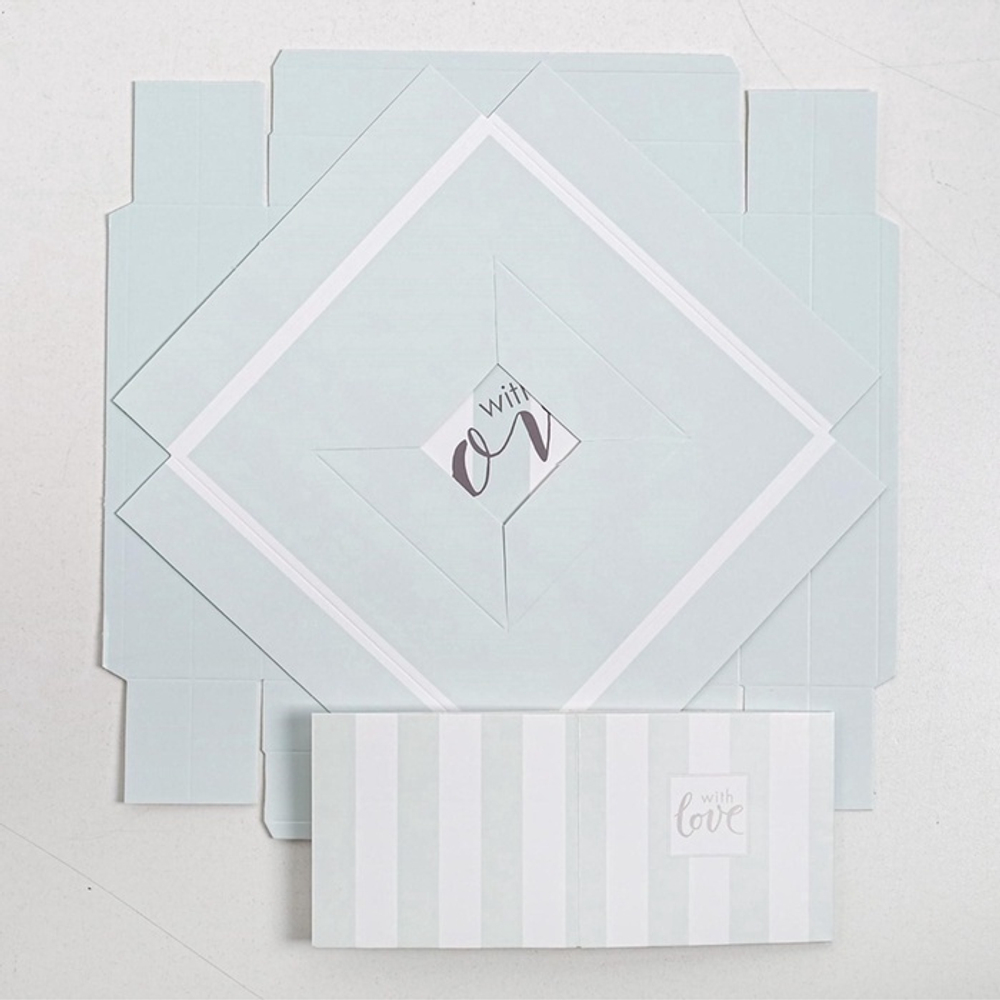 Коробка подарочная для цветов с вазой и пластиковыми окнами складная, упаковка, With love, 23×30×23 см