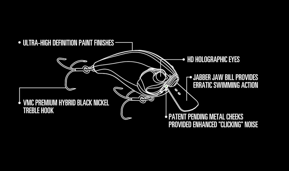 Воблер 13FISHING Jabber Jaw Crank 6 см, цвет Natty Light