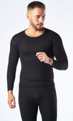 Чёрный комплект мужского термобелья (Размер: L) (Цвет: черный)