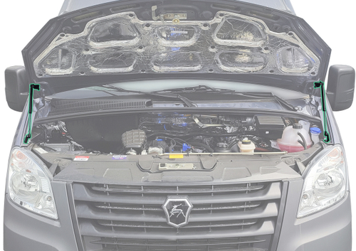 Газовые упоры капота Pneumatic для ГАЗ ГАЗель Next 2013-н.в., 2 шт., KU-GZ-NEXT-00