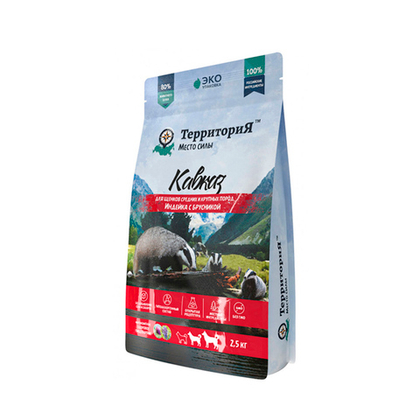 Сухой корм для щенков средних и крупных пород Индейка с брусникой ТерриториЯ Кавказ