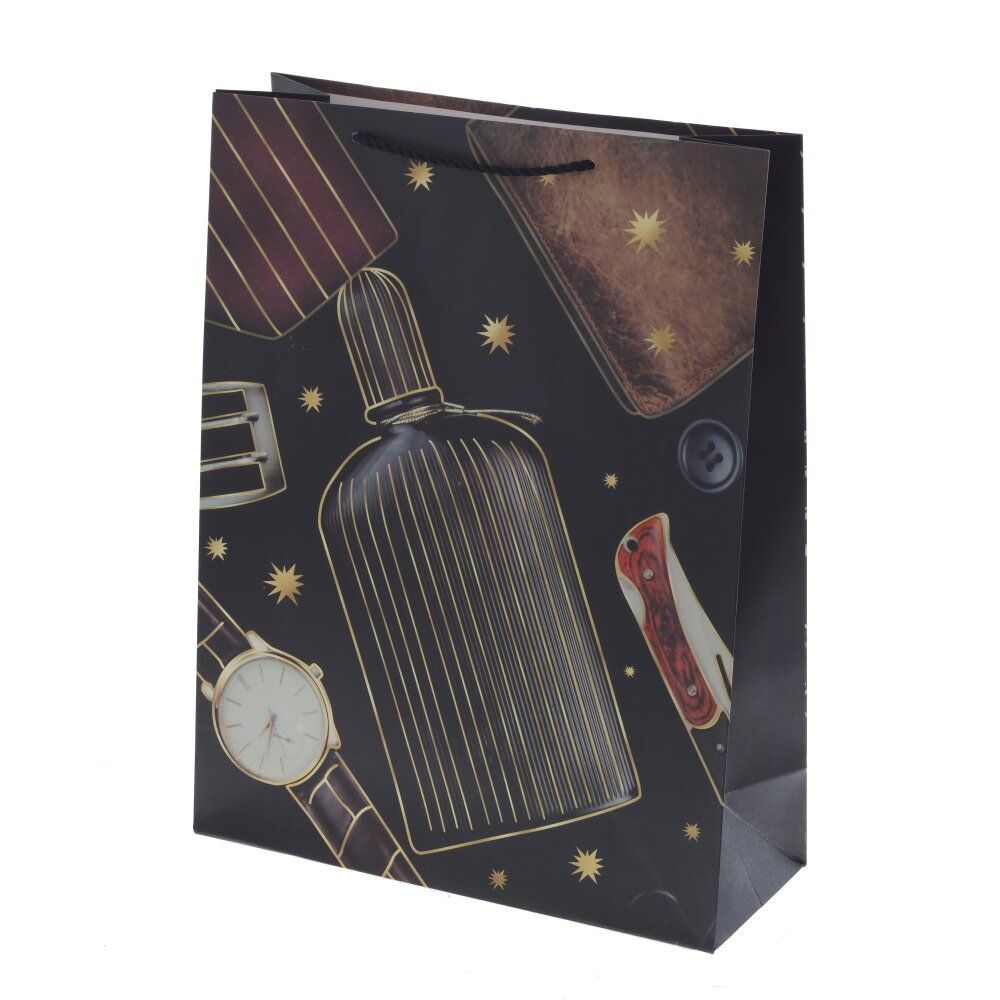 GAEM Пакет подарочный L (бумага 210г/м2, блок микс 12шт), L31 W12 H40 см, 3в.