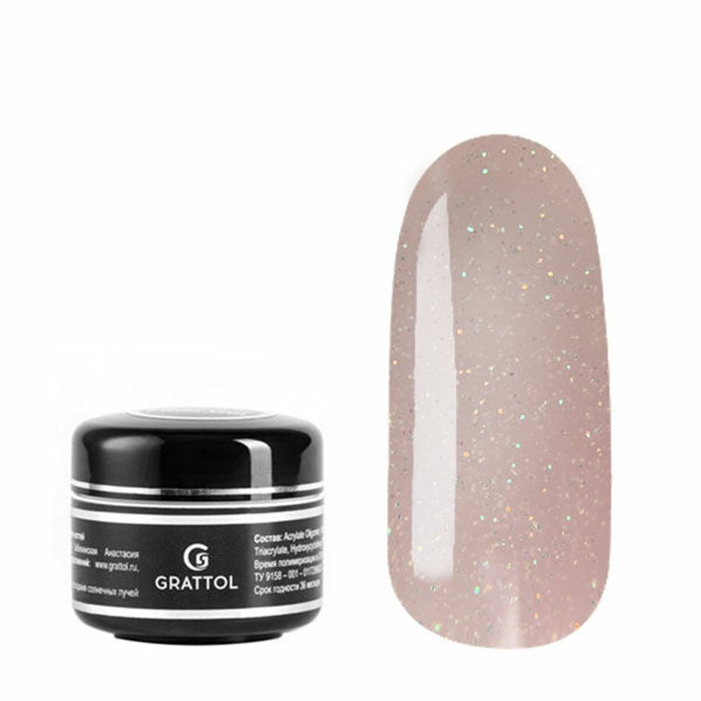 Grattol Gel Camouflage Farfor 07 - Гель камуфлирующий с шиммером, 15мл