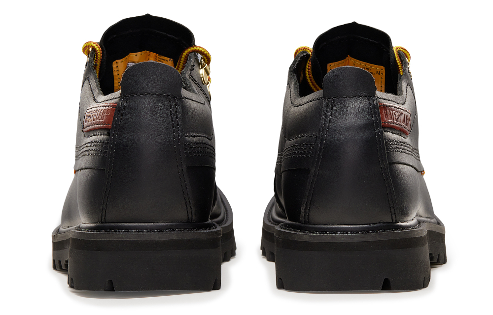 CAT Casual Leather Shoes Unisex Low top Black