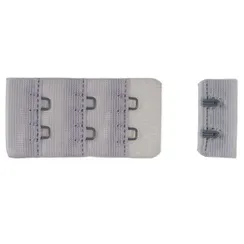 Застежка с крючками светло-серая 2 ряда (цв. 166), 28*55 мм