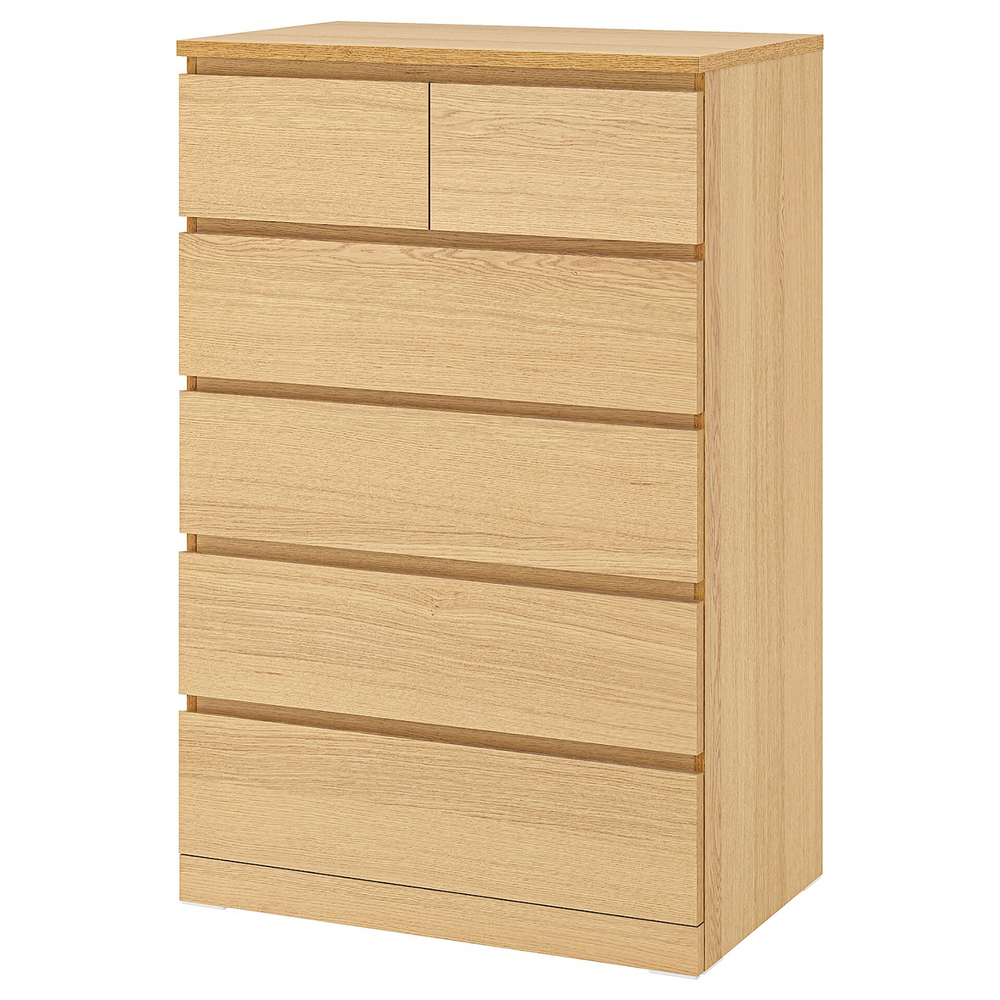 Комод MALM 80x123х48 (6 ящиков) Бук Бавария 0381 PR 80*48*125 см, Бук Бавария   Фиеста