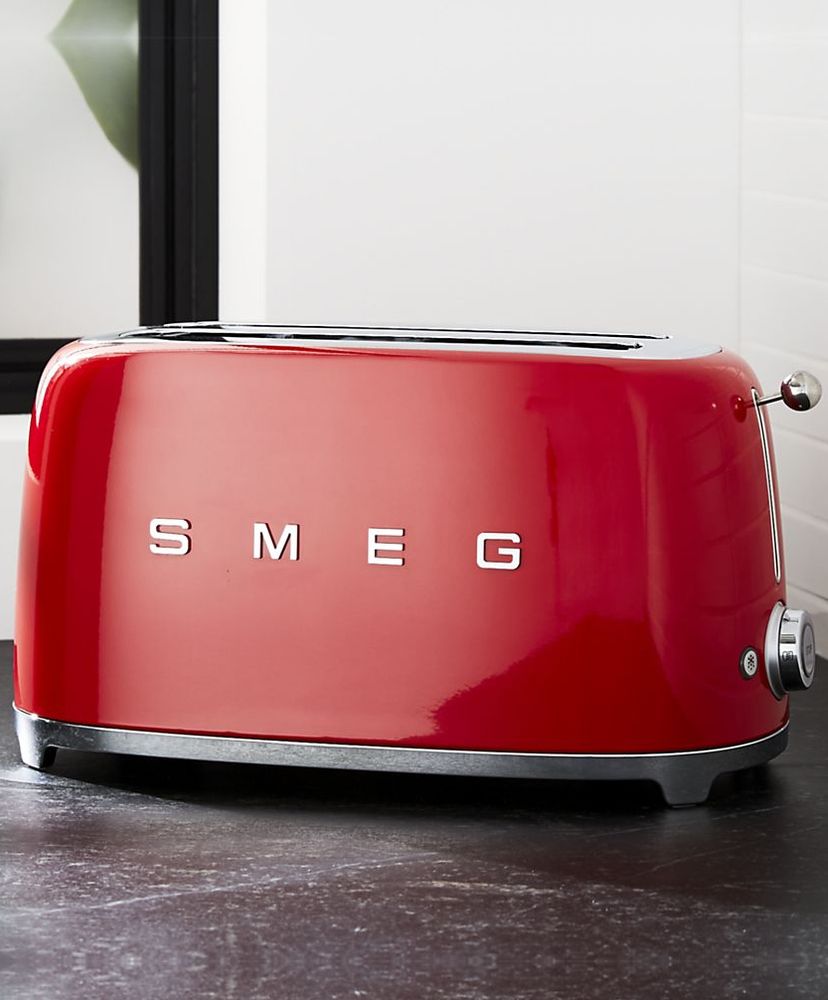 Smeg Тостер на 4 тоста, красный