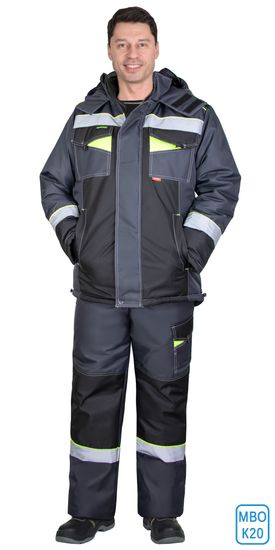 Костюм зимний "Сириус-Ховард" брюки (т.серый/черный/лимонный) мембрана