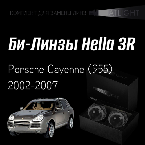 Би-линзы Hella 3R для фар  Porsche Cayenne (955) 2002-2007, комплект биксеноновых линз, 2 шт