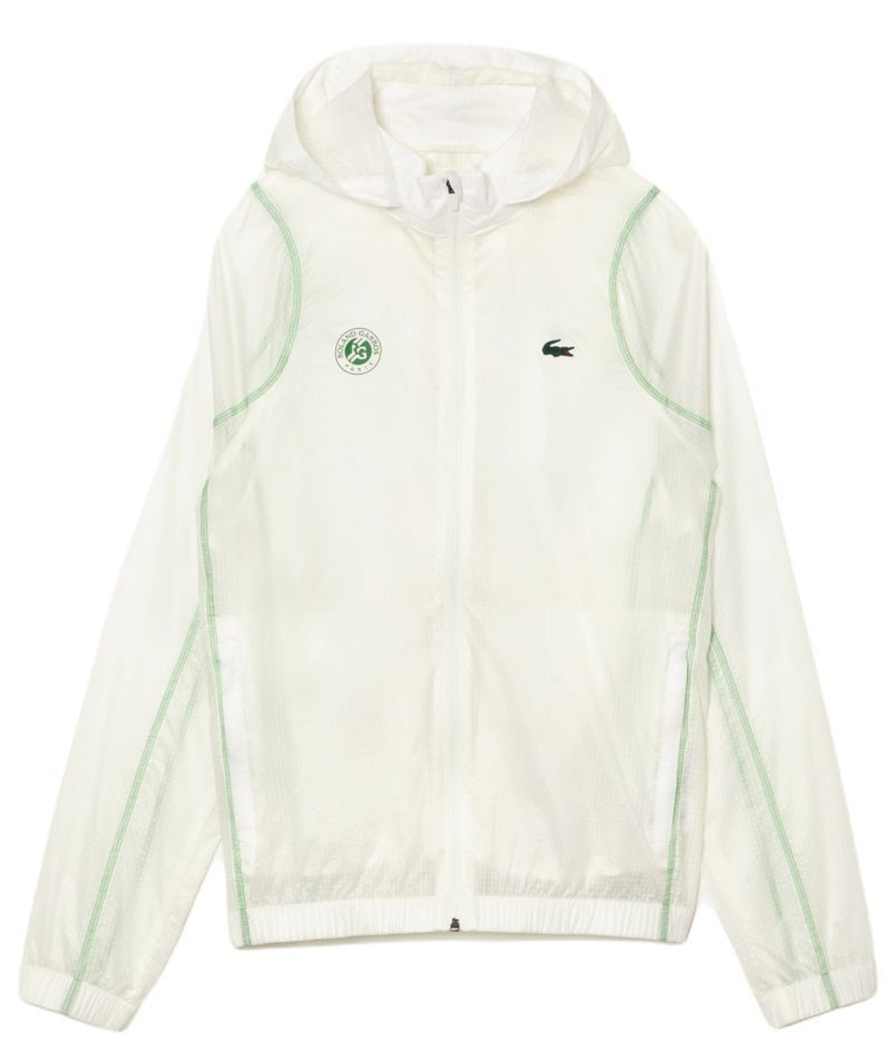 Мужская теннисная кофта Lacoste SPORT Roland Garros Edition After-Match Jacket - белый