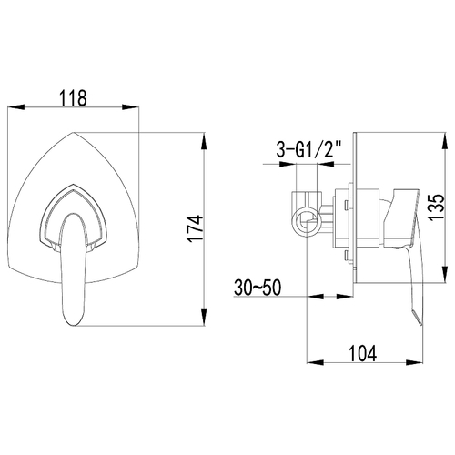 Смеситель для душа Lemark Mars LM3523C Хром