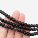 Серебристый обсидиан (Вулканическое стекло) натуральный, 6,5мм,шар