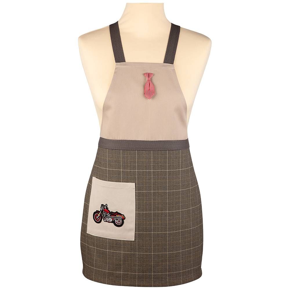 ФАРТУК МАЛЕНЬКИЙ ДЕКОРАТИВНЫЙ "ИСТИННЫЙ ДЖЕНТЛЬМЕН" ,СЕРЫЙ, 50%Х/Б 50%ПЭ