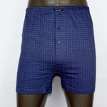 Мужские хлопковые трусы-боксеры в клетку plus size с гульфиком (Размер: 4X) (Цвет: черный)