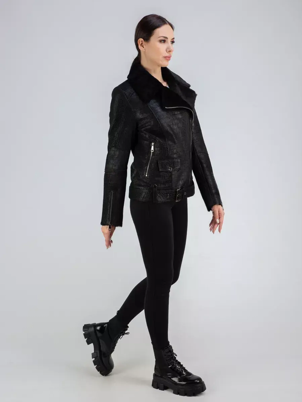 Дубленка авиатор натуральная зимняя