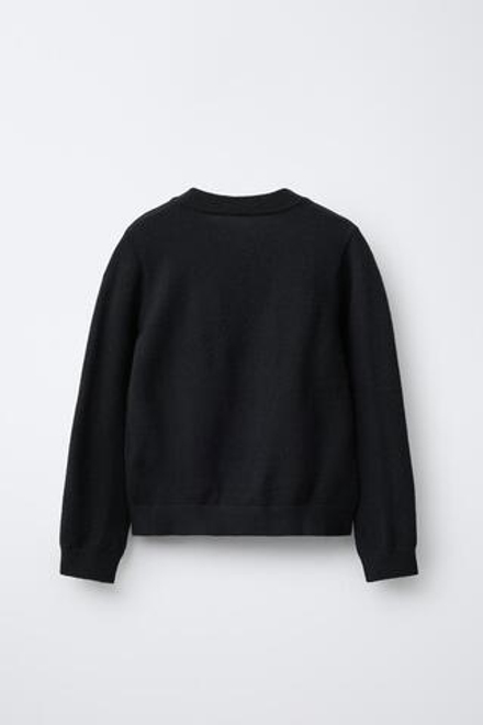 ZARA ТОНКИЙ ТРИКОТАЖНЫЙ СВИТЕР, ЧЕРНЫЙ