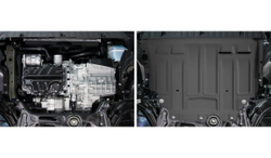 Защита картера и КПП AutoMax для Skoda Karoq (V - 1.4 (150 л.с.)) 2020-н.в./Skoda Kodiaq (V - 1.4 (125/150 л.с.); 2.0 (180 л.с.)) 2017-2021/Skoda Kodiaq (V - 2.0D (150 л.с.)) (с Webasto) 2017-2021/Volkswagen Taos (V - 1.4 (150 л.с.)) 2021-н.в./Volkswagen Tiguan II (V - 1.4 (125/150 л.с.); 2.0 (180 л.с.); 2.0D (150 л.с.)) 2016-2020/Volkswagen Tiguan II рестайлинг (V - 2.0 (180 л.с.)) 2020-н.в., сталь 1.4 мм, с крепежом, штампованная, AM.5127.1