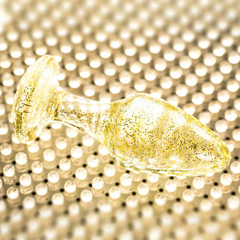 Золотистая акриловая анальная втулка 8см ToyFa Basic 881305-16