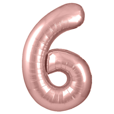 Цифра 6 "Розовое Золото" (40''/102 см)