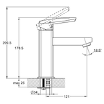 Смеситель для раковины, G.lauf, корот изл, с картриджем, хром, LOF1-A033