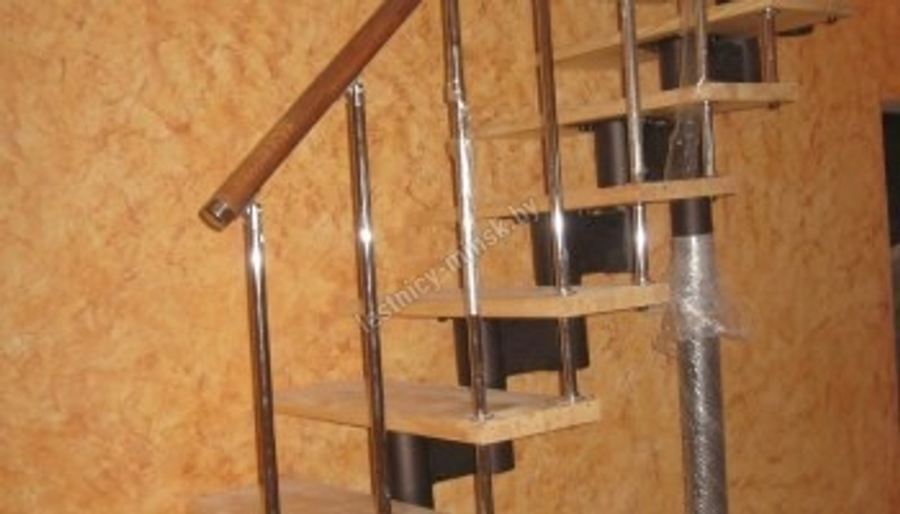 Ограждение для прямой лестницы PROSTO MODULE h292.5, стойки хром