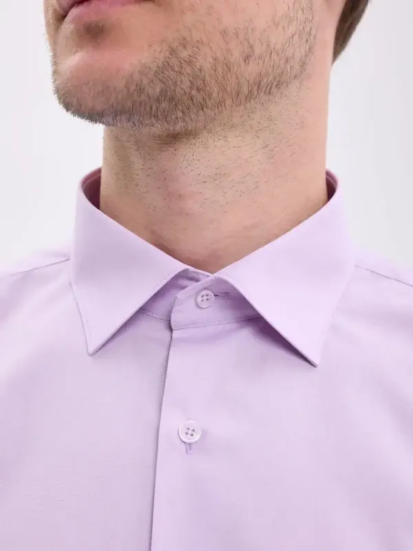 Рубашка на высокий рост LONG SLIM FIT с длинным рукавом, сиреневая