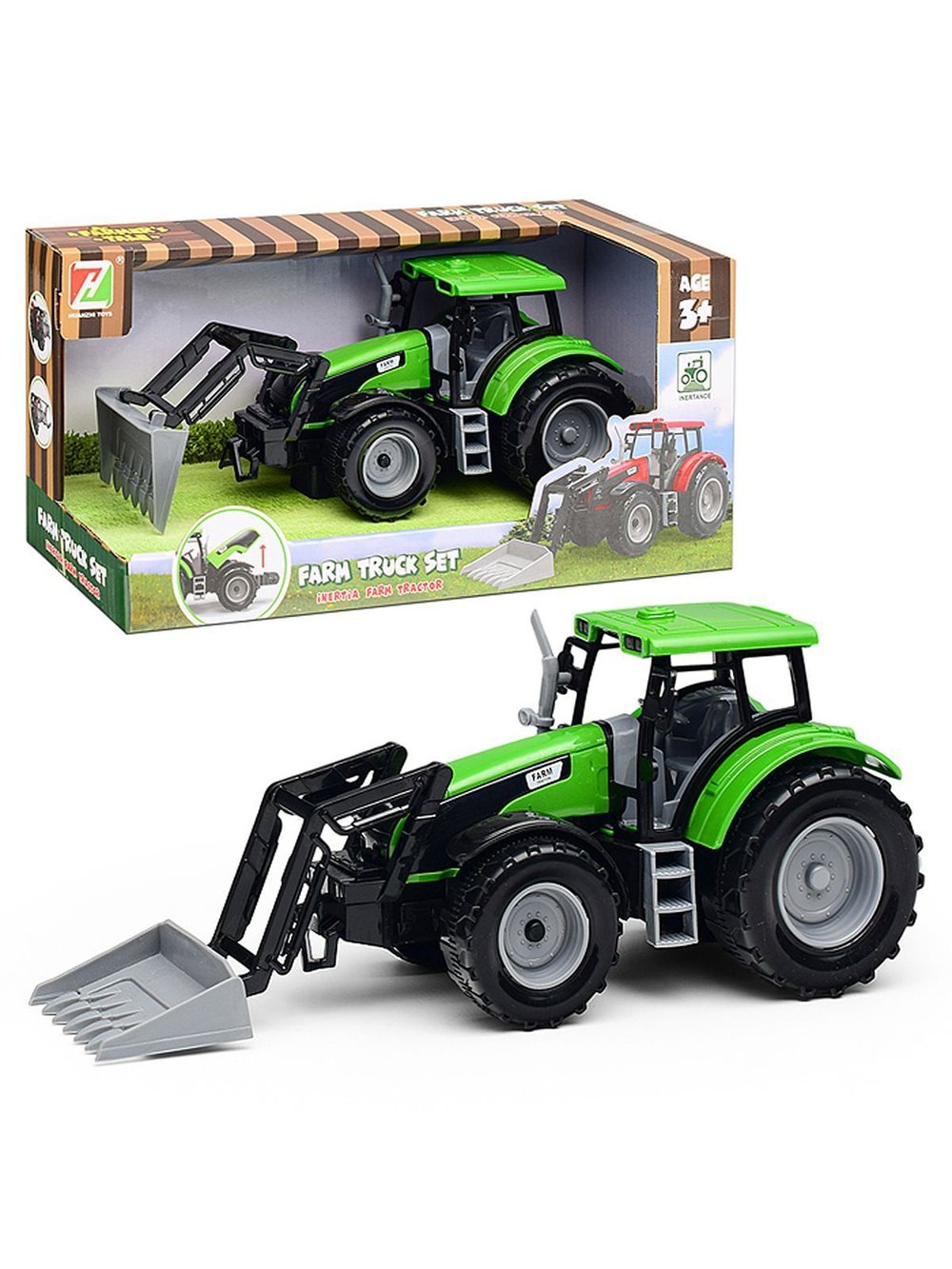 Игрушка Трактор с грейдером Фермерский зеленый (550-3J-1)