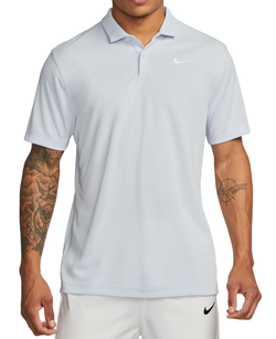 Мужское теннисное поло Nike Court Dri-Fit Solid Polo - football grey/white