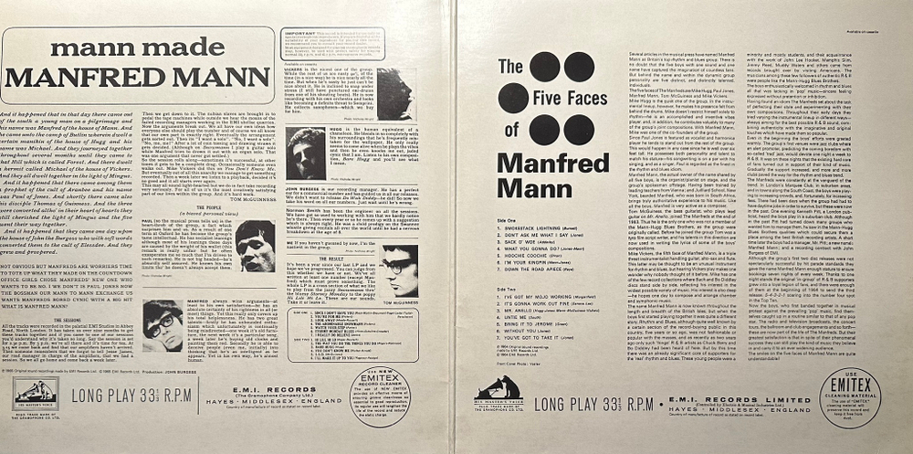 Manfred Mann - Mann Made / The Five Faces Of Manfred Mann 2LP (Англия 1983г.)
