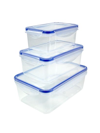 Набор герметичных контейнеров 3 шт. Kamille KM 20001 с крышками, для еды и хранения продуктов (0,4 л; 0,8 л; 1,2 л.)